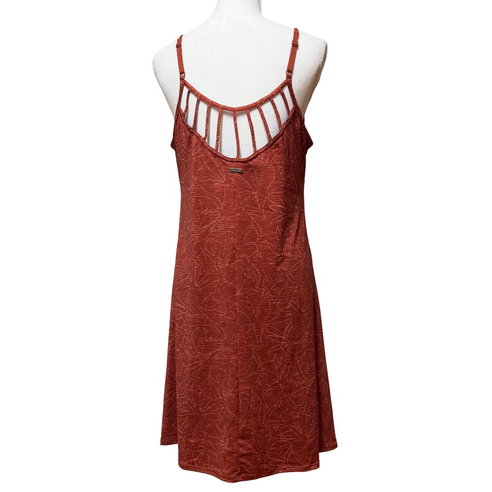 Prana Granite Springs Dress Rust Floret Womens sz L Performance Bra Pockets - Picture 4 of 5